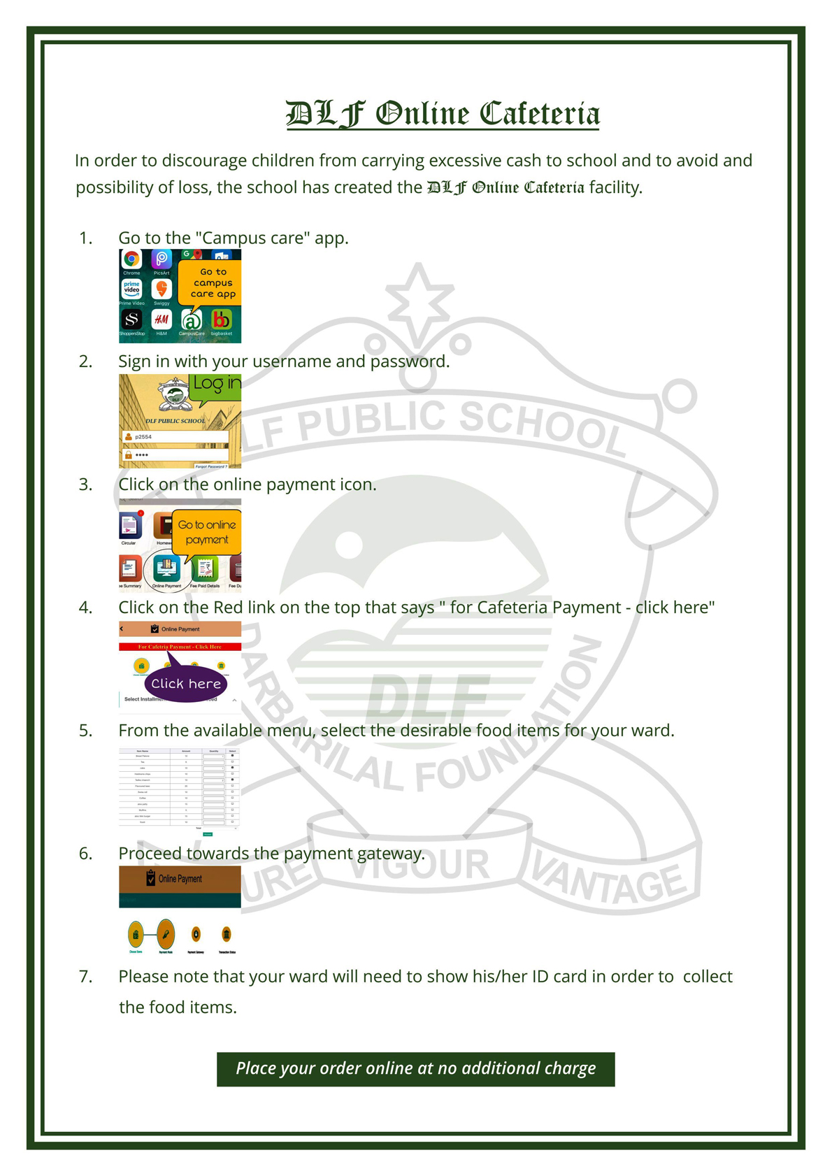 Online DLF Cafeteria