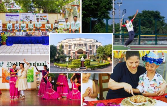 Exterior view of the best school in Indirapuram with lush green lawns and modern infrastructure